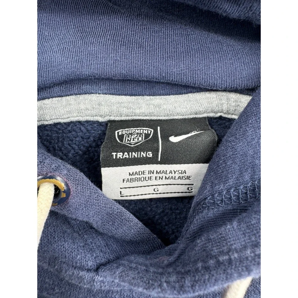 Nike New England Patriots NFL Football Pullover Hoodie Navy Blue Men L Blokecore